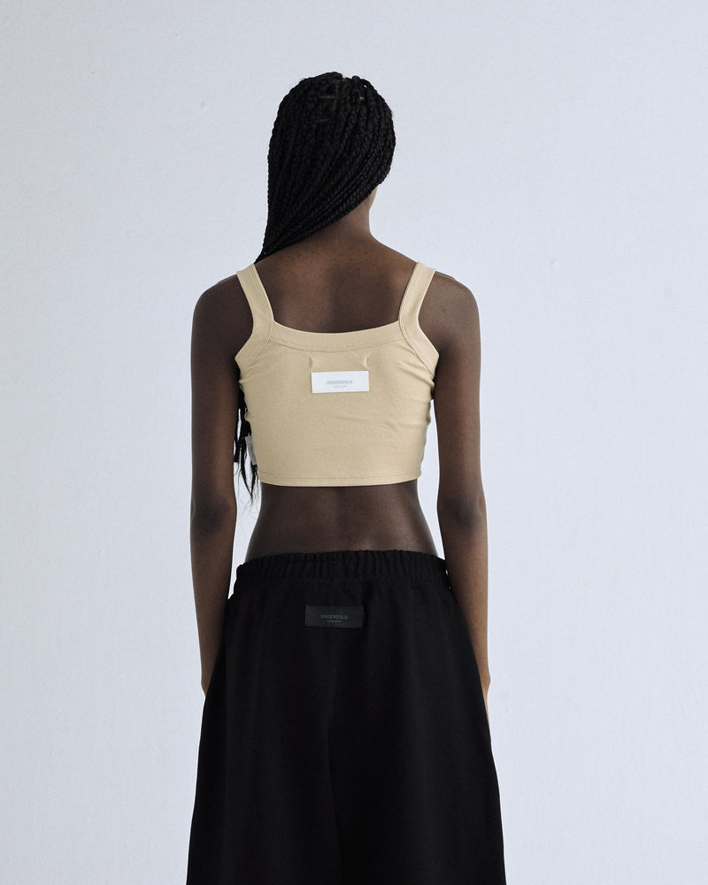 Basics Cropped Tank Top Bone