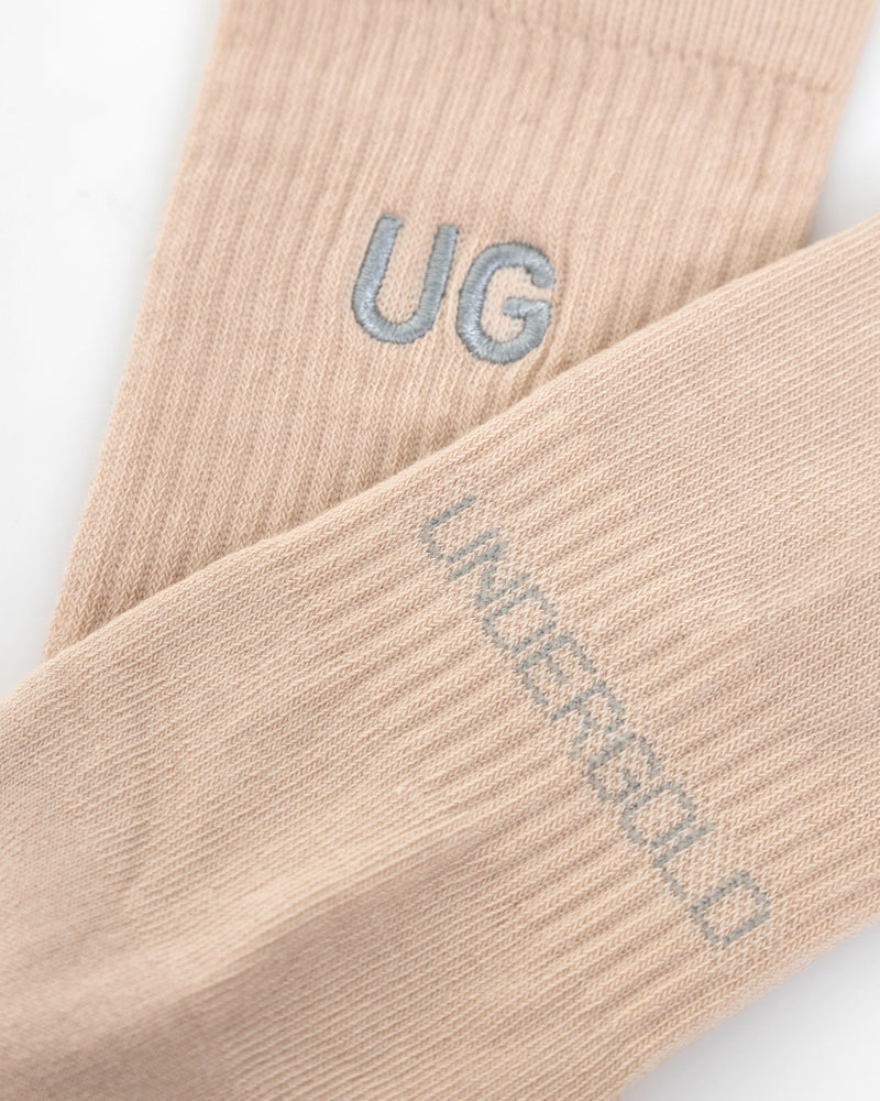 Basics Embroidered UG Socks Bone