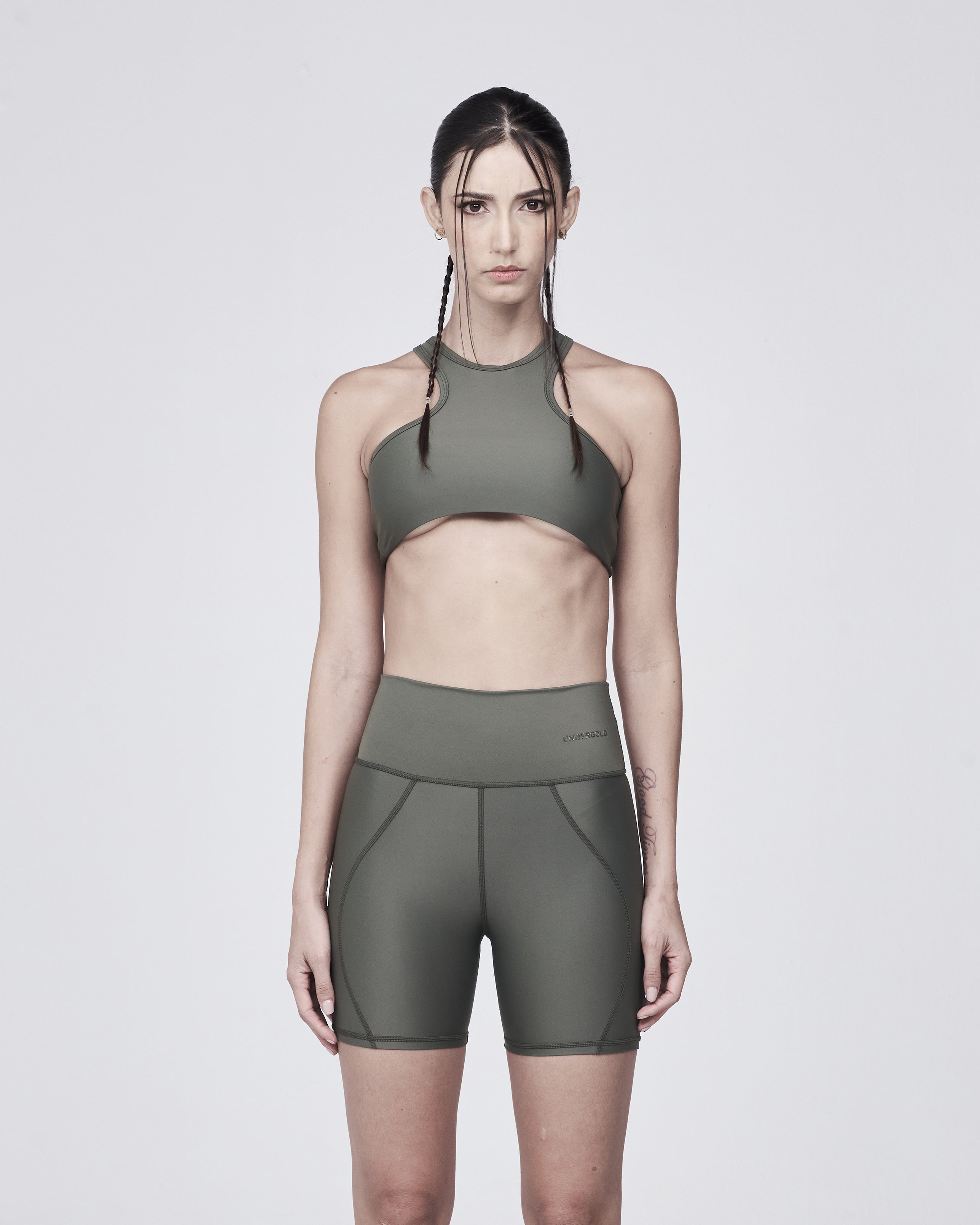 W Basics Halter Top Military Green