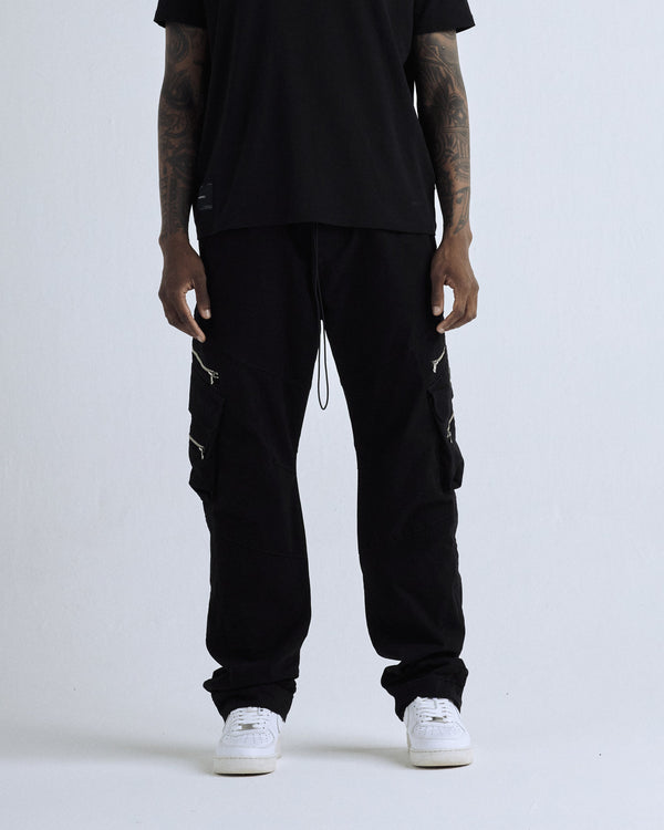 Basics Wide Cargo Pant Black