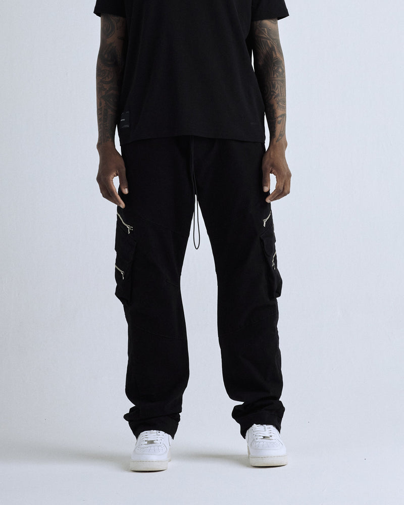 Basics Wide Cargo Pant Black